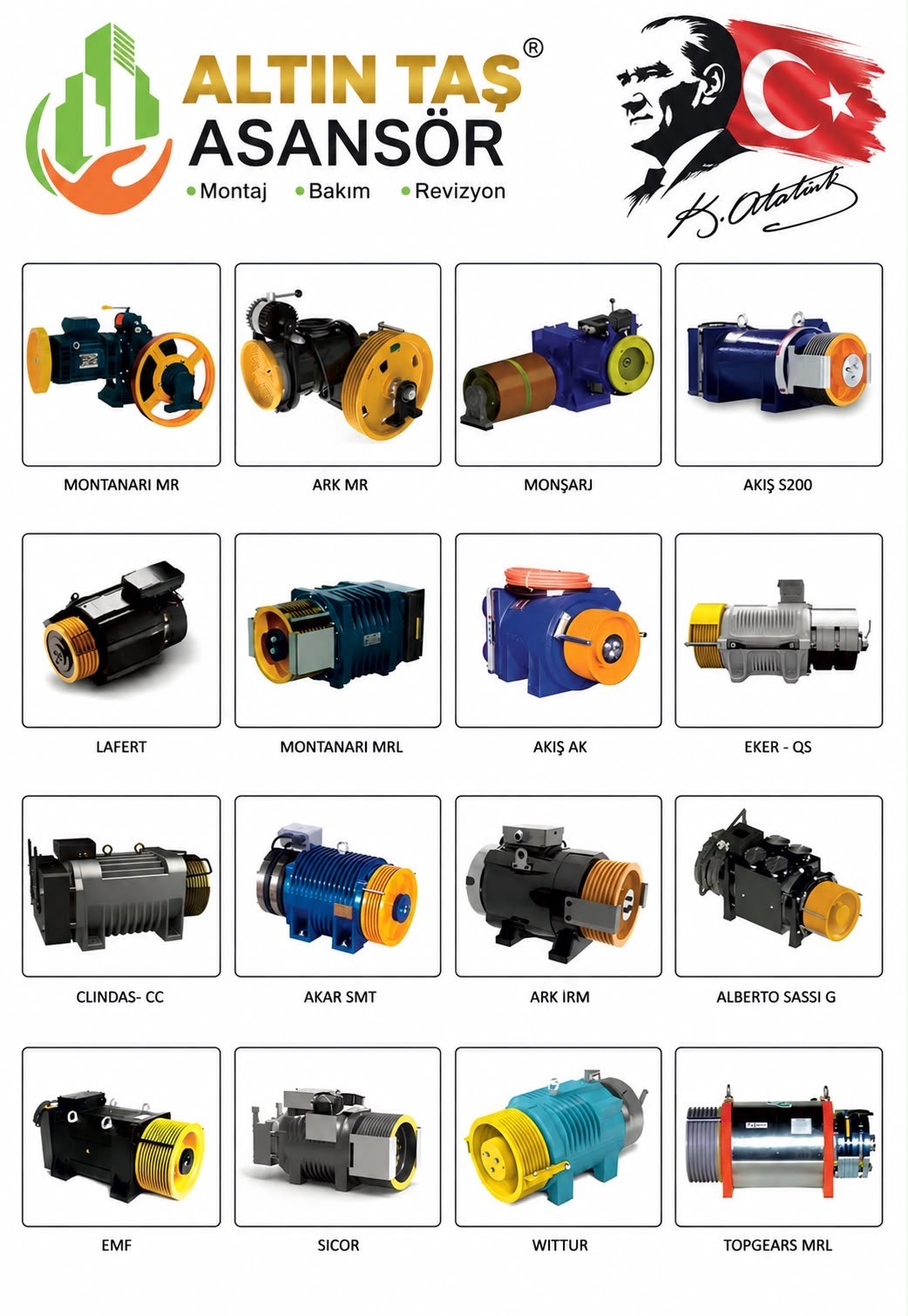 Altıntaş Asansör motor ürünleri